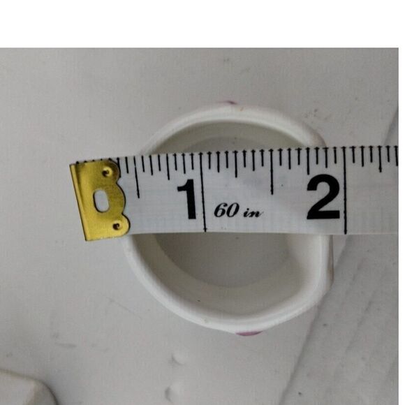 Vintage Floral Ceramic Napkin Rings Set of 6 - White with Pink Rose Pattern - Picture 9 of 9